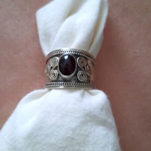 Vintage Sterling Ruby Ring.